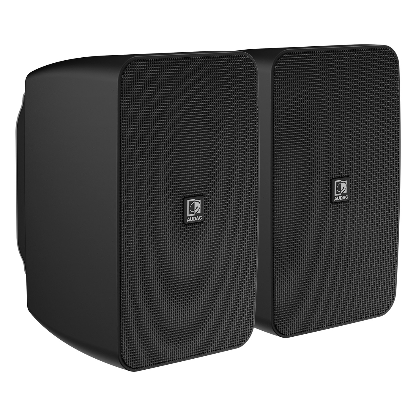 Audac 2-Way Stereo active speaker system - 2 x 40W Black version. Priced and sold as PAIR.