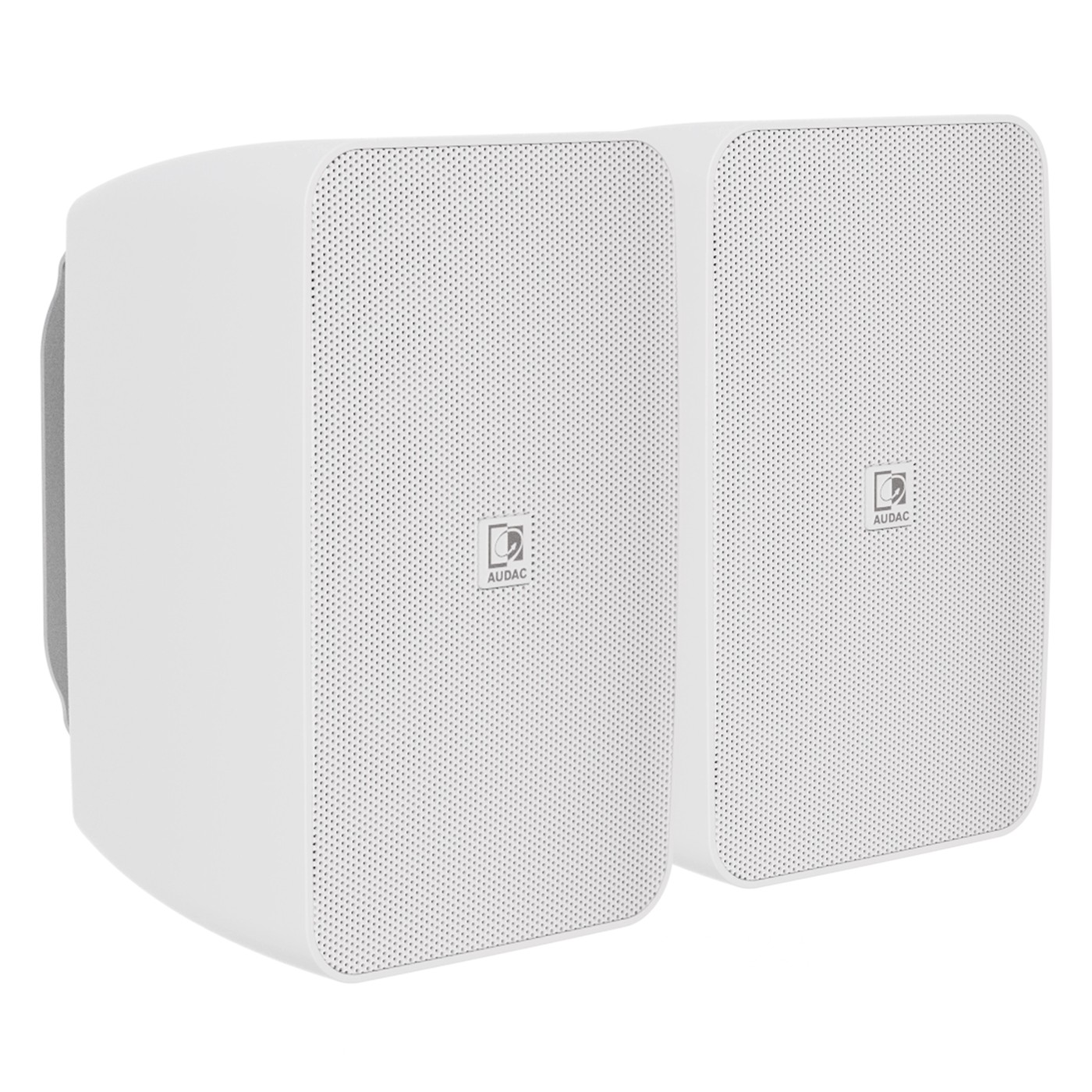 Audac 2-Way Stereo active speaker system - 2 x 40W White version. Priced and sold as PAIR.
