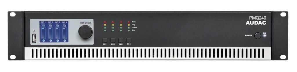 Audac WaveDynamics™ quad-channel 70/100V power amplifier