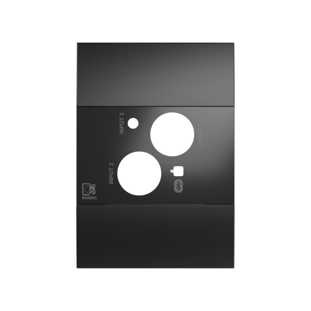 Audac NWP320 front panel and adapter frame kit – 1-gang US Black version