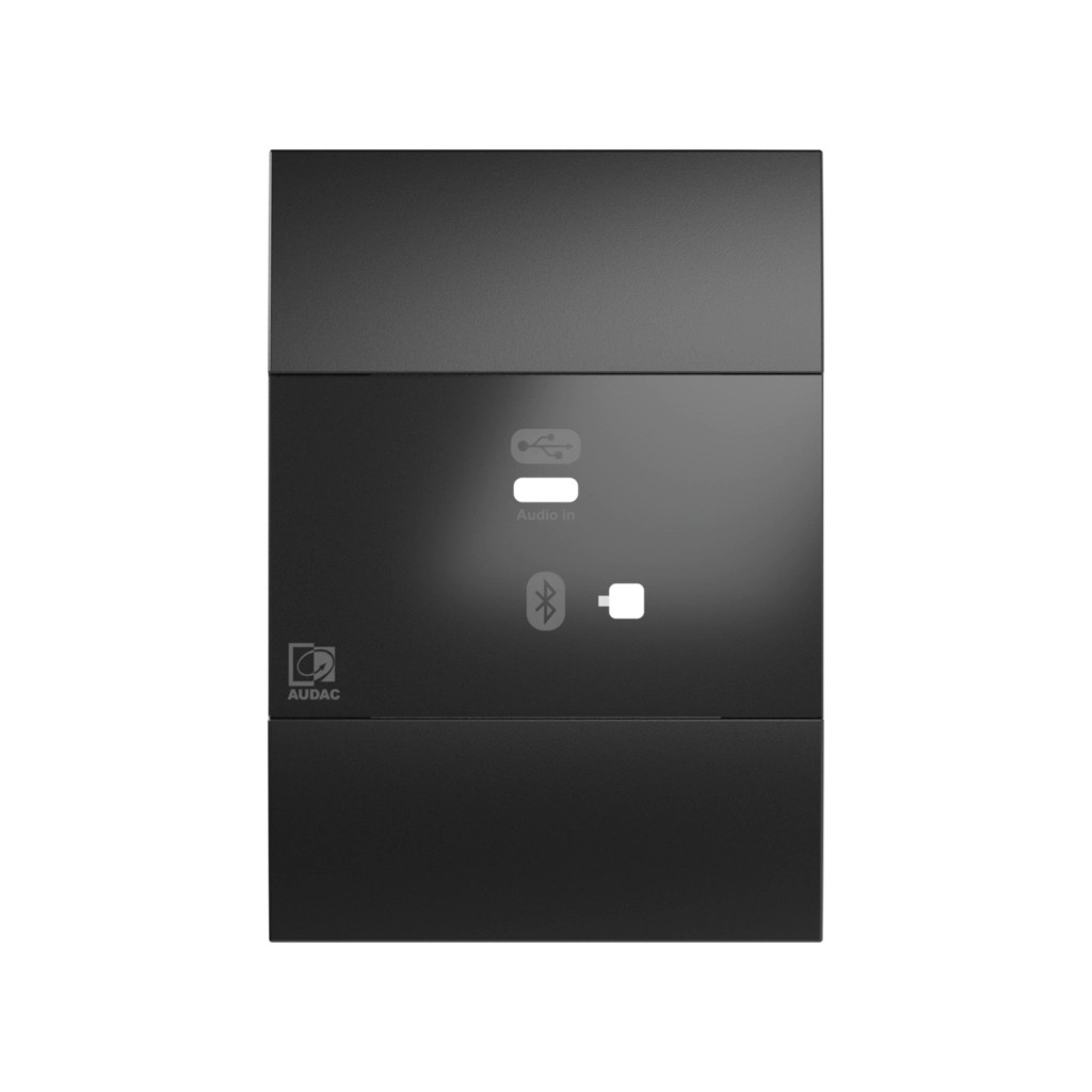 Audac NWP400 front panel and adapter frame kit – 1-gang US Black version
