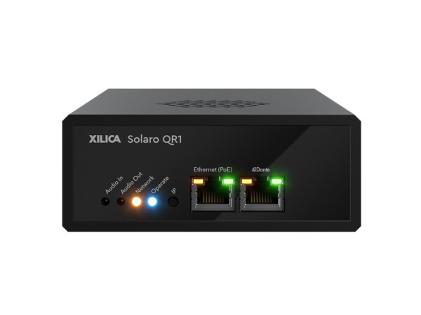 Xilica Micro-format DSP core with onboard 4x4 Dante audio networking, eight (8) I/O card slots, PoE power, Lua scripting engine, optional software-licensed HearClear AEC. Includes surface-mount bracket.