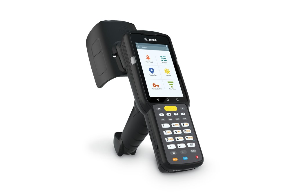 Zebra MC3390xR UHF RFID Gun; Linear Antenna; 802.11 a/b/g/n/ac; SE4750MR 2D Imager; 47 Key; Extended Capacity Battery; GMS; 4GB