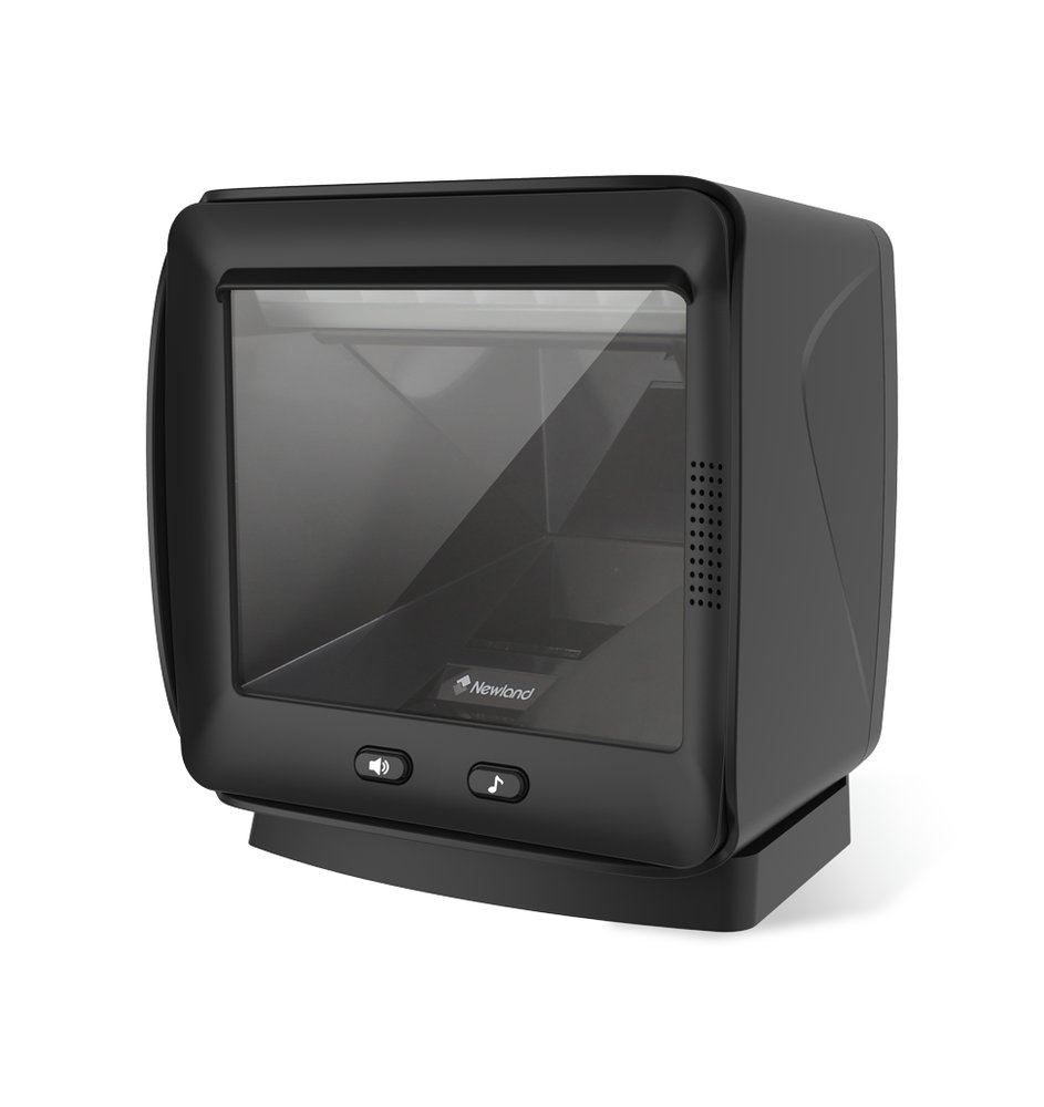 Newland-FR80 Salmon 2D CMOS Mega Pixel Large window vertical desktop scanner with ''L'' mounting bracket; 3 mtr USB cable and mu