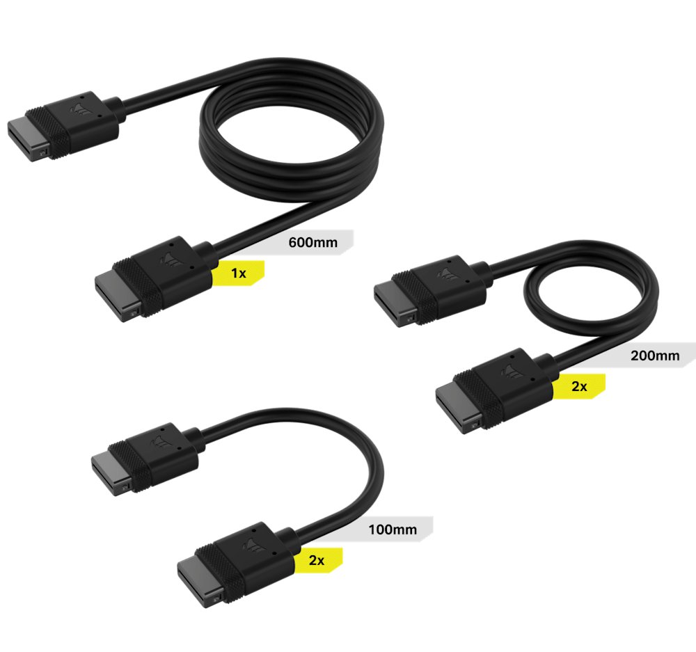 Corsair iCUE LINK Cable Kit with Straight connectors; Black