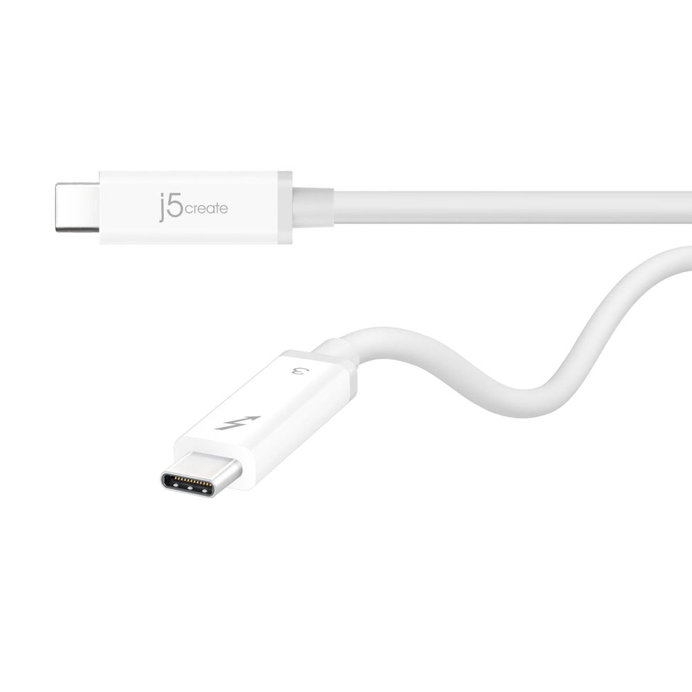 J5create JTCX03 Thunderbolt 3 active ( work as type-C ) cable 1m - 24pin male to male - for 40Gb/s fast data Transfer + 100W/5A fast charge - retail pack