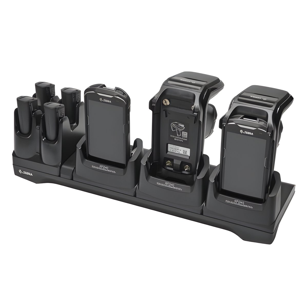 Zebra RFD40; 3 Device Slots/4 Toaster Slots; Charge Only Cradle with support for TC51/52/52x/52ax/56/57/57x. Requires Power Supp