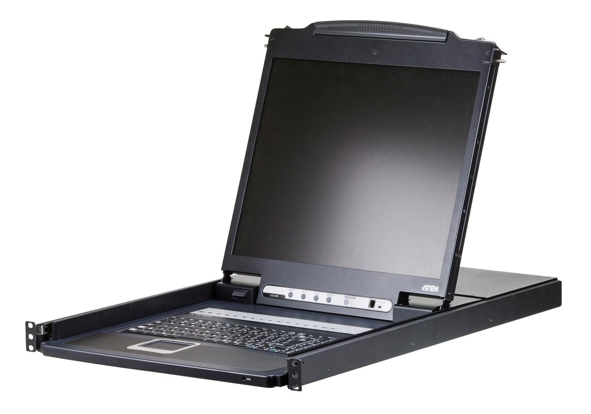 ATEN 16P PS/2 USB VGA 19'' LCD KVM Switch W/(USA KB/SPKB)/W/(US/EU) CORD ATEN