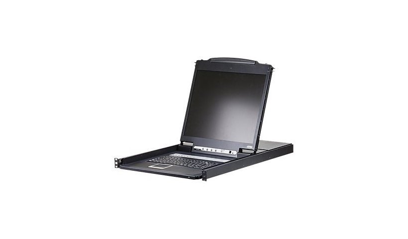 ATEN 8P PS/2-USB VGA 19'' LCD KVM Switch W/(USA KB/SPKB)/W/(US/EU) CORD