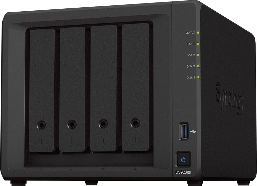 Synology DiskStation 4 Bay NAS (up to 9-bay); Quad Core 2.0GHz; 4GB DDR4 RAM; 2x m.2 SSD Slot; 2x GbE LAN; 2x USB3.0; 1x eSATA