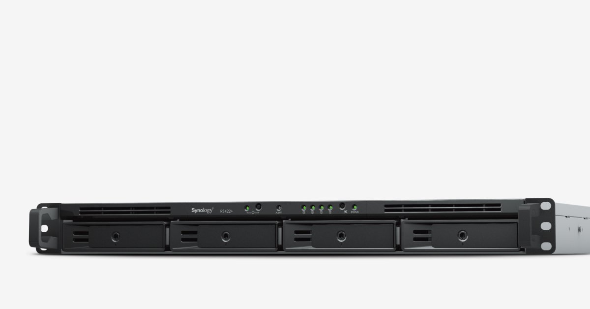 Synology RackStation 4-bay AMD Ryzen R1600 (2-core 2.6 (base) / 3.1 (turbo) GHz) 2GB RAM not upgradeable