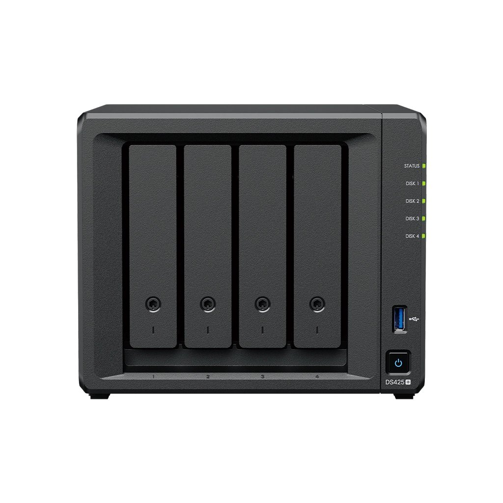 Synology DiskStation DS425+ 4 Bay - Intel Celeron J4125 4C CPU 2 GB soldered DDR4 non-ECC (1 memory slot upgradeable to 6GB)