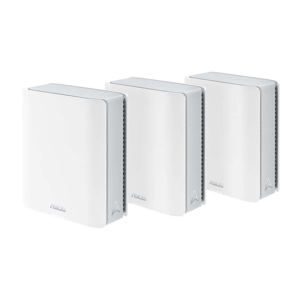 ASUS ZenWiFi BT8 BE1400 WiFi 7 Tri-Band AiMesh 2.5 Gigabit White Wireless Router Mesh Node - 3Pack