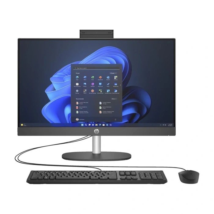 HP ProOne 240 AiO (Iron gray) - 23.8" FHD IPS anti-glare WLED-backlit for 5MP webacm (1920 x 1080) , Intel® Core™ Ultra 5 125 Processor (12M Cache, up to 4.3GHz) , 8GB DDR5-5600 (1x8GB) - 2 SLOTS / MAX 32 GB , 512GB M.2 2280 PCIe NVMe , No Optical Drive , Intel® UHD Graphics , Windows® 11 Pro x64 , Integrated Realtek® RTL8111HSH-CG Gigabit & Realtek Wi-Fi 6 (1x1) and Bluetooth® 5.3 wireless card , Rear: (2) USB 2.0, (2) USB 3.2 Gen 1, (1) USB Type-C, (1) HDMI 1.4 , (1) RJ-45, (1) Headphone/Mic Combo jack , (1) M.2 PCIe x1 2230 (for WLAN), (1) M.2 PCIe x4 2280 (for storage) , HP 125 USB Wired Keyboard + HP 125 Wired Mouse , 1Yr Carry-in