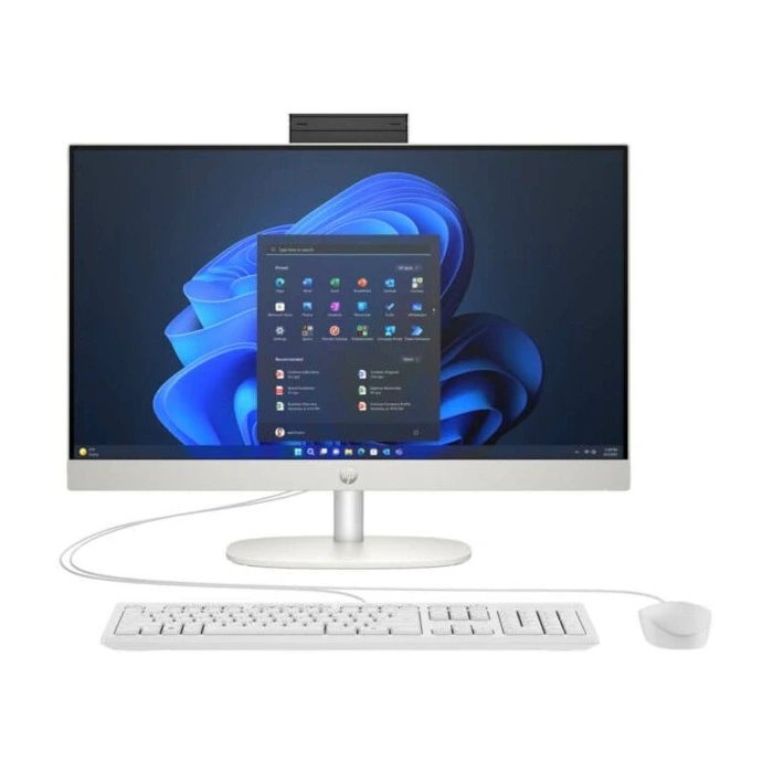 HP ProOne 240 AiO (Shell white) - 23.8" FHD IPS anti-glare WLED-backlit for 5MP webacm (1920 x 1080) , Intel® Core™ Ultra 5 125 Processor (12M Cache, up to 4.3GHz) , 8GB DDR5-5600 (1x8GB) - 2 SLOTS / MAX 32 GB , 512GB M.2 2280 PCIe NVMe , No Optical Drive , Intel® UHD Graphics , Windows® 11 Pro x64 , Integrated Realtek® RTL8111HSH-CG Gigabit & Realtek Wi-Fi 6 (1x1) and Bluetooth® 5.3 wireless card , Rear: (2) USB 2.0, (2) USB 3.2 Gen 1, (1) USB Type-C, (1) HDMI 1.4 , (1) RJ-45, (1) Headphone/Mic Combo jack , (1) M.2 PCIe x1 2230 (for WLAN), (1) M.2 PCIe x4 2280 (for storage) , HP 125 USB Wired Keyboard + HP 125 Wired Mouse , 1Yr Carry-in