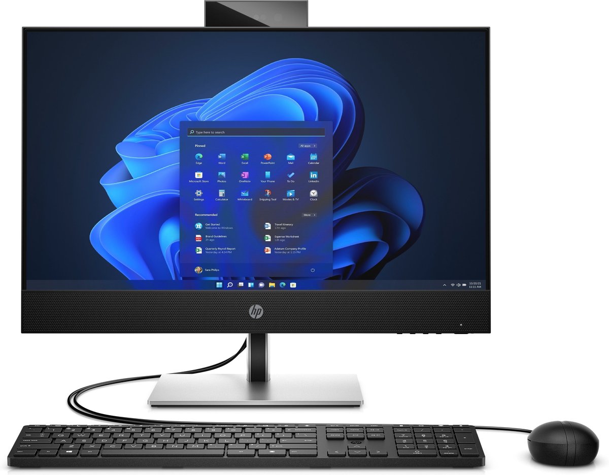 HP ProOne 440 G9 - 23.8" IPS widescreen WLED backlit anti-glare LCD (1920 x 1080) , Intel® Core™ Ultra 7 265T Processor (30M Cache, up to 5.3GHz) , 24GB DDR5-5600 (1x24GB) - 2 SLOTS / MAX 64 GB , 512GB M.2 2280 PCIe NVMe , No Optical Drive , Intel® Graphics , Windows® 11 Pro x64 , Intel® I219-LM Gigabit Network Connection + Intel® Wi-Fi 6E AX211 (2x2) and Bluetooth® 5.3 wireless card , Side: (1) USB Type-C, (1) USB 3.2 Gen 2, (1) Universal Audio jack - Rear: (2) USB 3.2 Gen 1, (2) USB 3.2 Gen 2, (1) HDMI, (1) Displayport 1.2, (1) RJ-45 , (1) M.2 PCIe 2230 (For WLAN), (2) M.2 PCIe 2280 (For storage) , HP 125 USB Keyboard + HP 125 USB Mouse + Adjustable Height Stand + Integrated 5MP Webcam , 3Yr Onsite