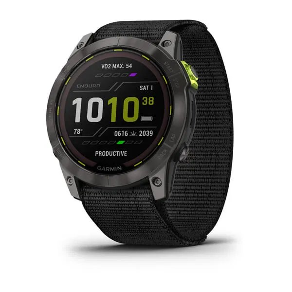Garmin Enduro 2 Sapphire - Carbon Grey DLC Ti w/Black UltraFit Band