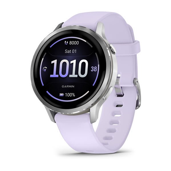 Garmin Venu 4 (41mm) Gray w/ Silver + Periwinkle