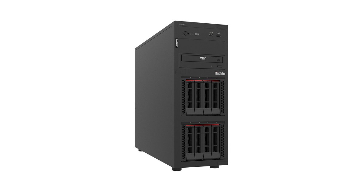 Lenovo Server ST250 V3 - 1x Intel Xeon E-2434 4C 55W 3.4Ghz 1x 16GB DDR5 4800Mhz (1Rx8) ECC UDIMM 1x 4TB 3.5" 7.2k SATA HDD 1x 480GB 3.5" SATA SSD 1x BC 57414 10/25GbE SFP28 2-port PCIe 2x 1GB Eth 1x 800W PSU 3Yr on-site CRU