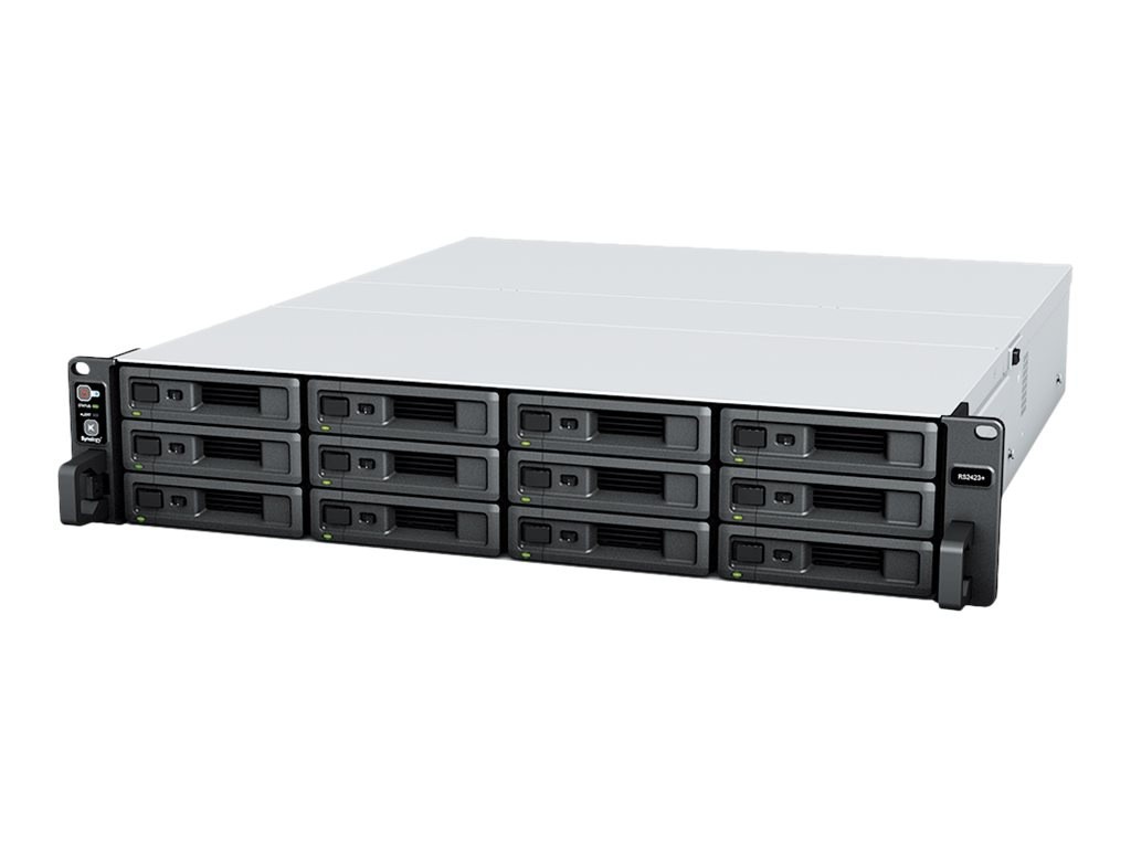 Synology RackStation 12-bay (up to 24-bay); AMD Ryzen V1780B 2.4Ghz; 8GBDDR4 ECC (Up to 32GB); 2 x 1GbE PORT; Support RX1223RP expansion