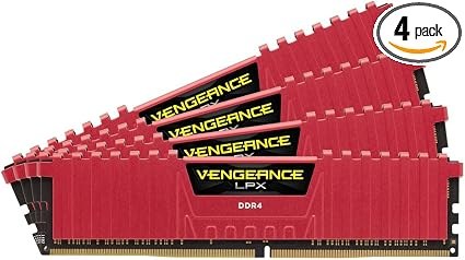 Corsair CMK16GX4M4B3300C16R vengeance Lpx with Red low-profile heatsink + Vengence Airflow memory cooler , with 8-layer PCB , 4Gb x 4 kit - support Intel XMP ( eXtreme Memory Profiles ) , Ddr4-3300 ( pc4-26400) , CL16 , 1.35v - 288pin - lifetime warranty