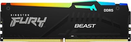 Kingston Fury Beast RGB - 32GB x1 (32GB) , DDR5-5200MT/s , CL40 , Black