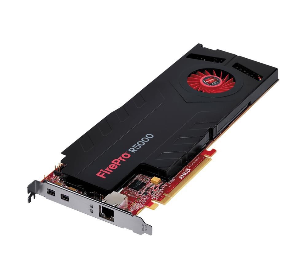 Sapphire Firepro R5000 remote graphics - 4x outputs @ remote side - Pci-E 16x , silent with passive cooling fanless design , with hardware OpenGL + directX 12 , 768x stream processors , 1267 Gigaflops , core/memory : 825/3200mhz , 256bit 2Gb DDR5 ( transfer rate : 102gb/sec ) , 2x miniDisplayPort + UTP , 150w TDP - require 1 x 6pin power connector - 2 years warranty