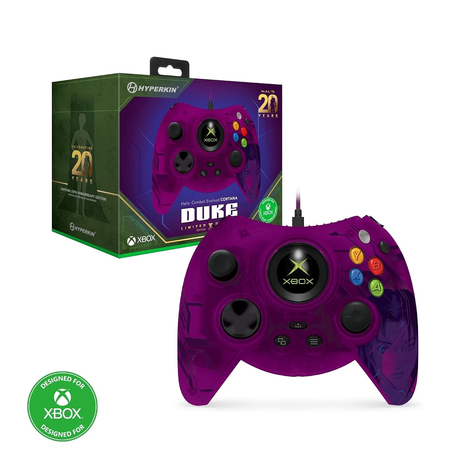 Hyperkin Xbox 20th Anniversary Limited Edition Duke Wired Xbox Controller - Cortana