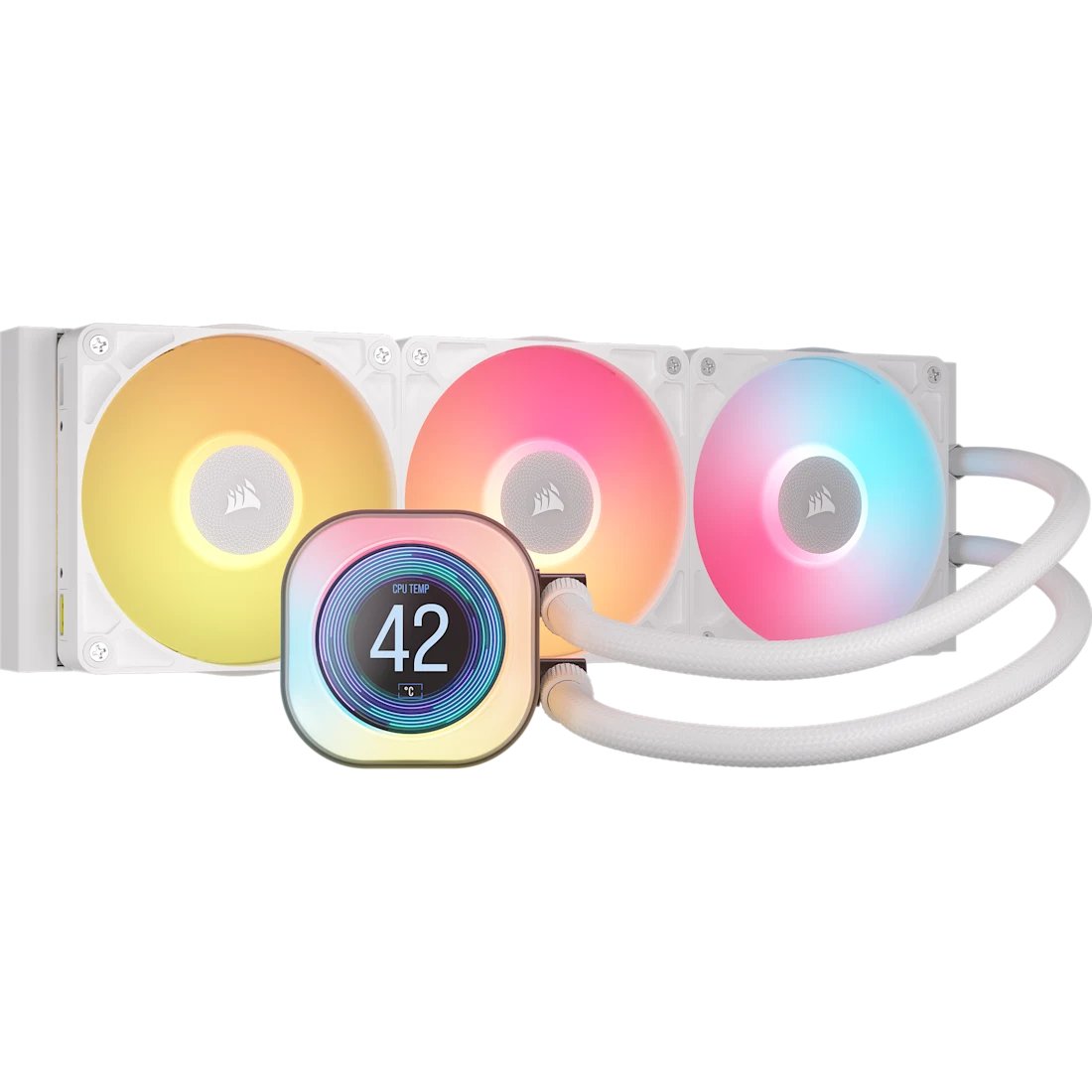 Corsair iCUE LINK TITAN 360 RX LCD Liquid CPU Cooler - White – RX120 RGB Fans – Fits Intel® LGA 1851/1700; AMD® AM5/AM4.