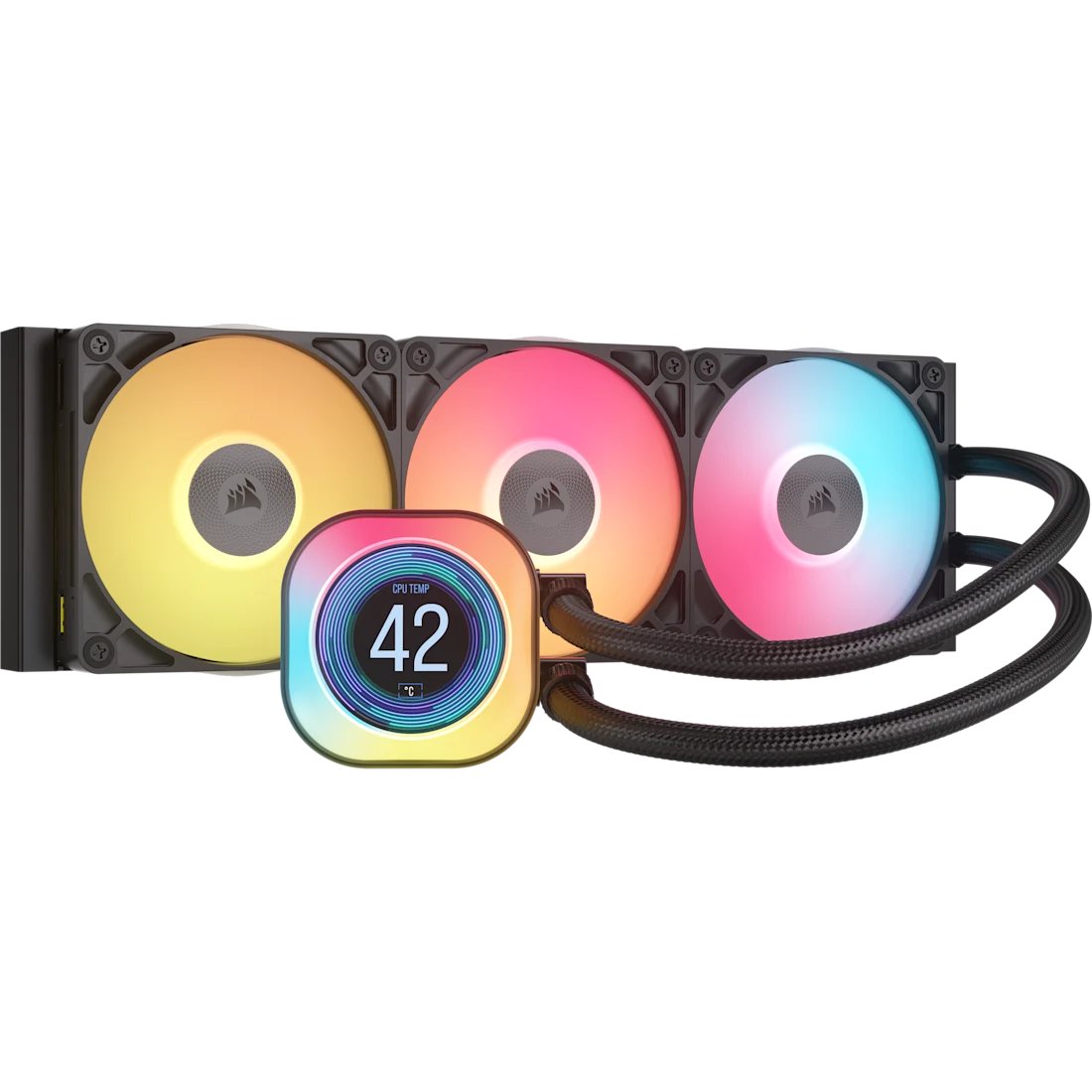 Corsair iCUE LINK TITAN 360 RX LCD Liquid CPU Cooler – RX120 RGB Fans – Fits Intel® LGA 1851/1700; AMD® AM5/AM4.