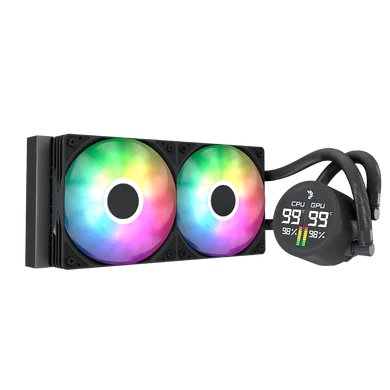 Aerocool Aerocol Abyss L240 Black with digital display - 240mm ARGB Liquid Cooler - Intel LGA1851/LGA1700 - AMD AM4/AM5.