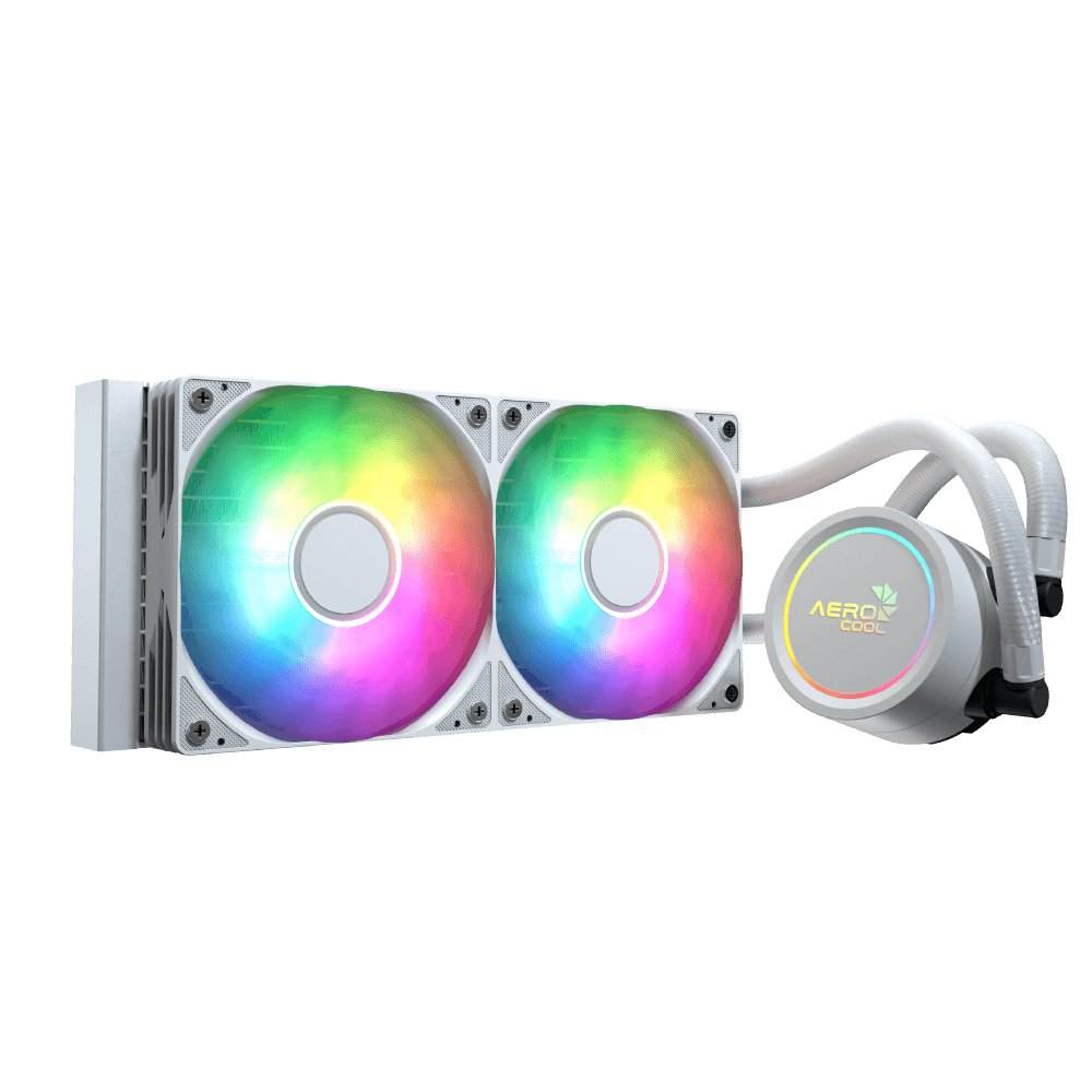 Aerocool Aerocol Abyss L240 White - 240mm ARGB Liquid Cooler - Intel LGA1851/LGA1700 - AMD AM4/AM5.