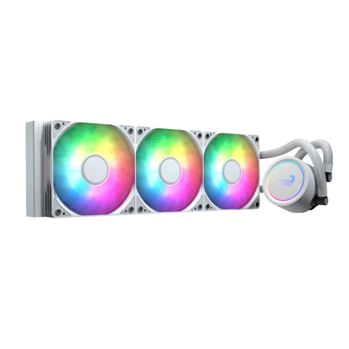 Aerocool Aerocol Abyss L360 White - 360mm ARGB Liquid Cooler - Intel LGA1851/LGA1700 - AMD AM4/AM5.