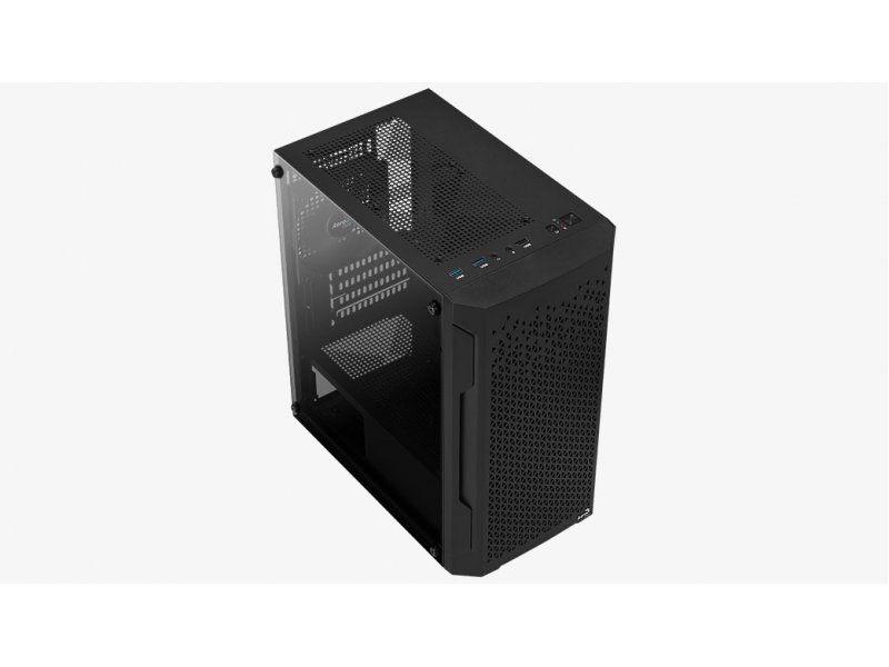 Aerocool Trinity Mini Black tower case - 2x 140mm and 1x 120mm RGB included - Micro ATX - 2x3.5'' or 3x 2.5'' - 240mm radiator