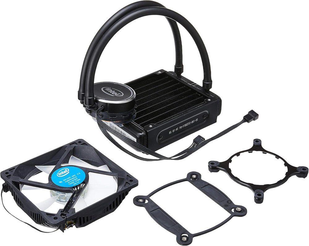 intel BXTS13X cpu Liquid Cooling - copper , pre-filled / closed-loop / sealed coolant system , 150x118x37mm aluminum radiator , Integrated low profile pump , sealed reservoir for zero maintenance , radiator with 1x 120mm fan , 800-2200rpm , 74CFM , 21-35 dBA - for Intel LGA1155/LGA1156/LGA1366/LGA2011