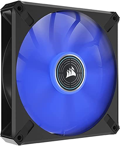 Corsair Co-9050125-WW ML140 Elite black with 8x bLue LEDs , 140x140x25mm , Premium Magnetic Levitation bearing , 7 blades PWM fans with airGuide , 400-1600rpm , 10-32dBA , 15-83CFM , 0.3-2mm/H2o static pressure