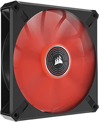 Corsair Co-9050123-WW ML140 Elite black with 8x Red LEDs , 140x140x25mm , Premium Magnetic Levitation bearing , 7 blades PWM fans with airGuide , 400-1600rpm , 10-32dBA , 15-83CFM , 0.3-2mm/H2o static pressure