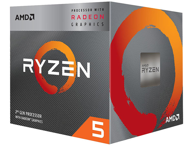 AMD RYZEN 5 3400G SKT AM4 CPU/ 4 Core/8 Thread/ Base Clock 3.7GHz/ Boost Clock 4.2GHz/ 6 MB TDP 65W/ RX Vega Graphics Cooler in.