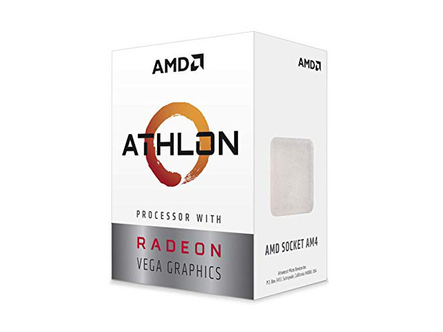 AMD Athlon 3000G SKT AM4 CPU; 2 Core/4 Thread; Base Clock 3.5GHz; 4 MB TDP 35W; RX Vega Graphics; Cooler included