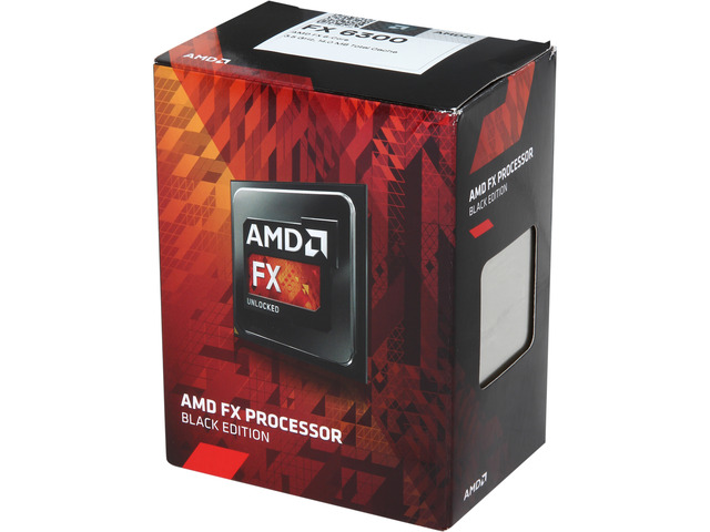 Amd FD6300WMHKBoX socket AM3+ , FX-6300 Black edition - 6 cores ( 3.5ghz base / 4.1ghz boost clock ) , unlocked clock multiplier , no built-in graphics ; 288k L1 + 6mb L2 + 8mb L3 cache , intergrated dual channel DDR3-1866 memory controller ; 32nm , 95w - box cpu with fan