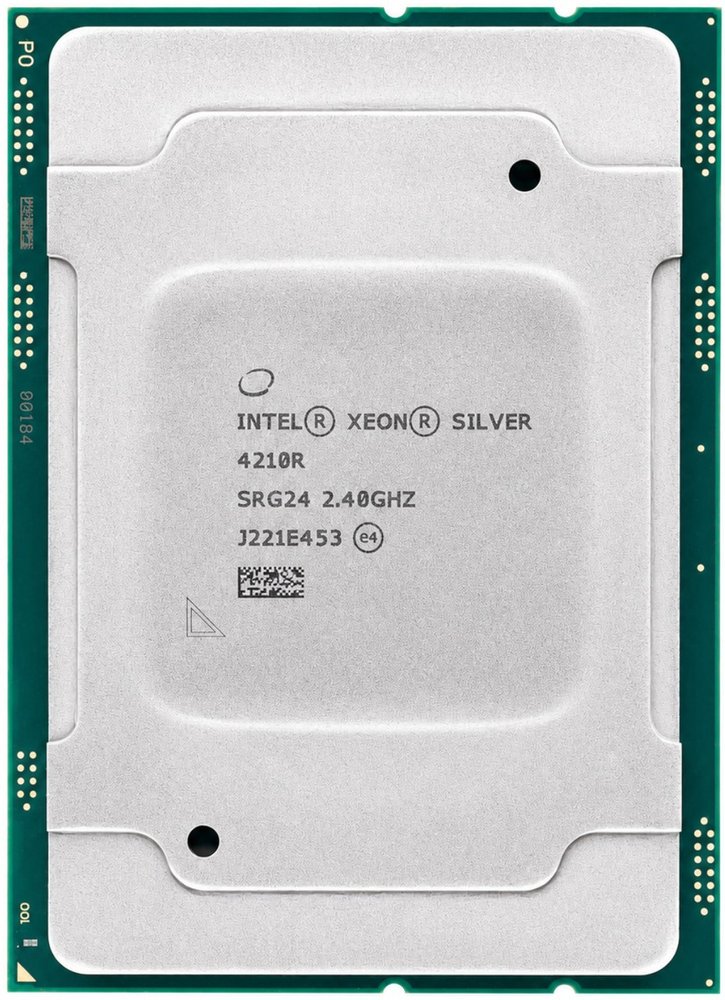 Intel Xeon Scalable silver 4210R ( support dual cpu socket ) , socket LGA3647 Cascade Lake , 10 cores+Hyper-Threading / 20 threads , 2.4Ghz upto 3.2Ghz turbo boost , 100w, AVX-512 + vPro + VT-x + VT-d + TXT + DBS ( Demand-Based Switching ) , 9.6GT/s - 2x UPi , 14nm - shared 13.75mb L3 cache , built-in 6-channel DDR4-2400 memory controller support upto 1024Gb , 48 lanes pci-e 3.0 - box cpu with no fan