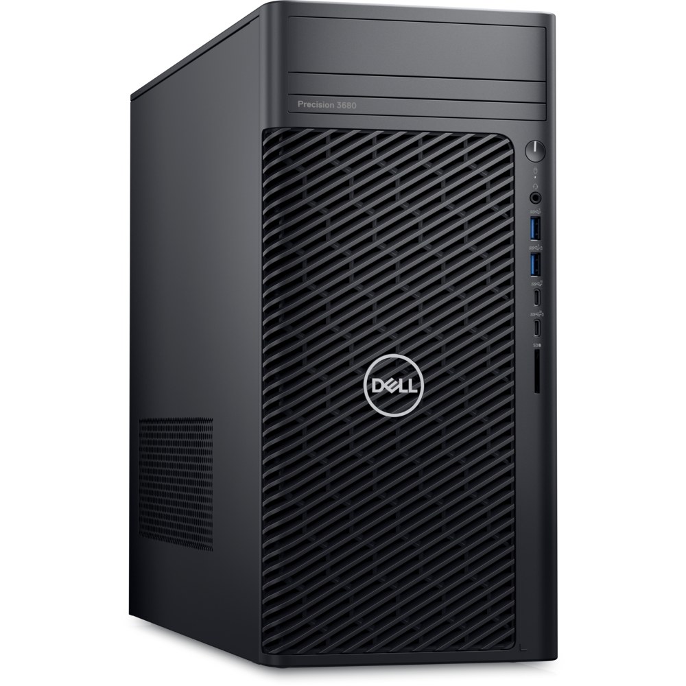 Dell Precision 3680 Tower BTX Base, Intel Core i7 14th Gen 14700 (33 MB cache, 20 cores, 28 threads, 2.1 GHz to 5.4 GHz, 65W), 32GB: 2 x 16 GB, DDR5, 4400 MT/s, non-ECC, 1 TB, M.2 2280, Gen 4 PCIe NVMe, SSD, No Optical Drive, C1 M.2 SSD Boot, Windows 11 Pro, English, Dutch, French, German, Italian, NVIDIA T1000 8GB, 8 GB GDDR6, 4 mDP to DP adapters, Dell Multimedia Wired Keyboard - KB216 Black - US International, No Raid, RJ45 Ethernet port, 1GbE, 3YR ProSupport, , , , ,