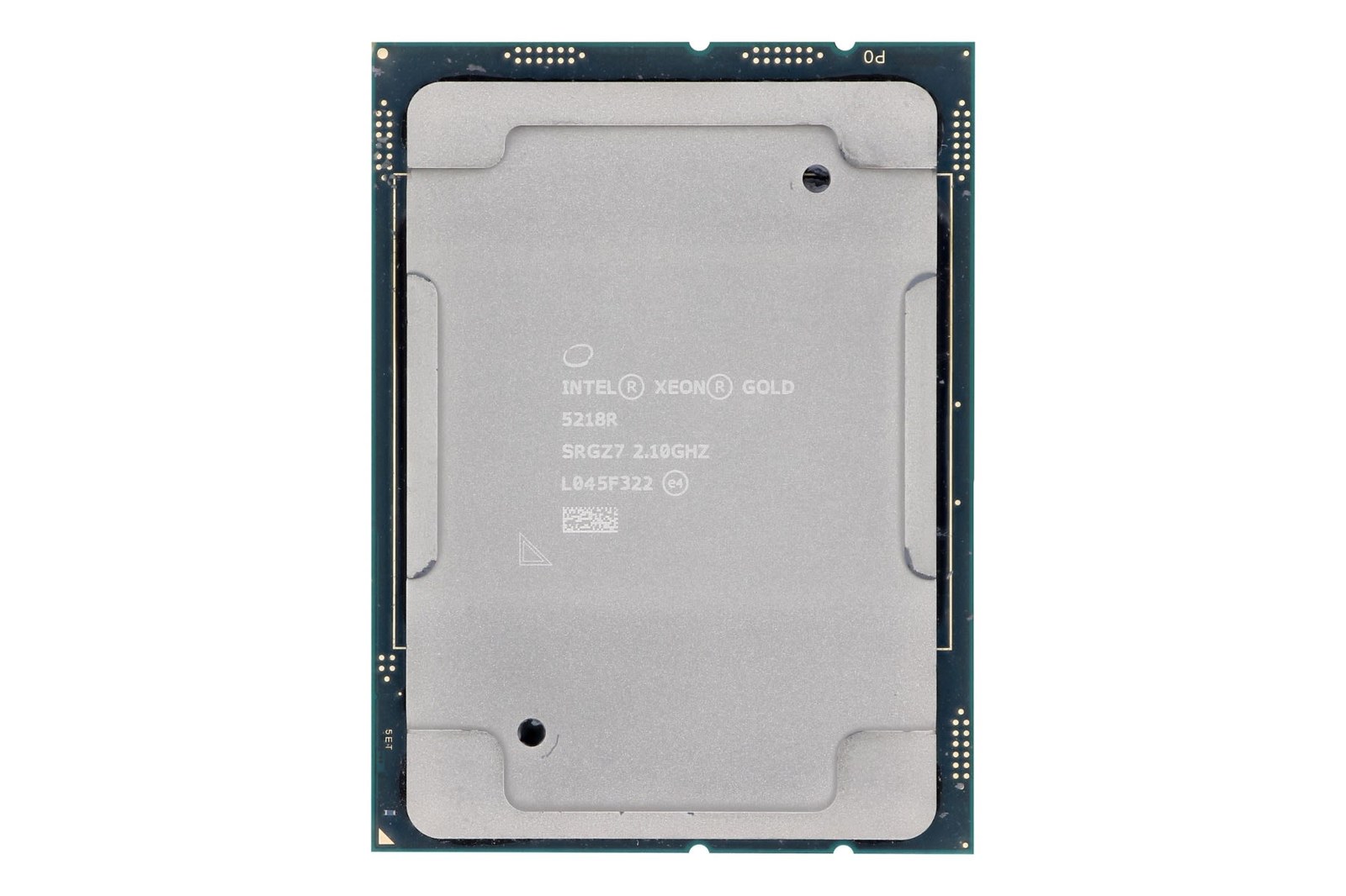 Intel Xeon Scalable gold 5218R ( support dual cpu socket ) , socket LGA3647 Cascade Lake , 20 cores+Hyper-Threading / 40 threads , 2.1Ghz upto 4Ghz turbo boost , 125w, AVX-512 + vPro + VT-x + VT-d + TXT + DBS ( Demand-Based Switching ) , 10.4GT/s - 2x UPi , 14nm - shared 22mb L3 cache , built-in 6-channel DDR4-2666 memory controller support upto 1024Gb , 48 lanes pci-e 3.0 - box cpu with no fan