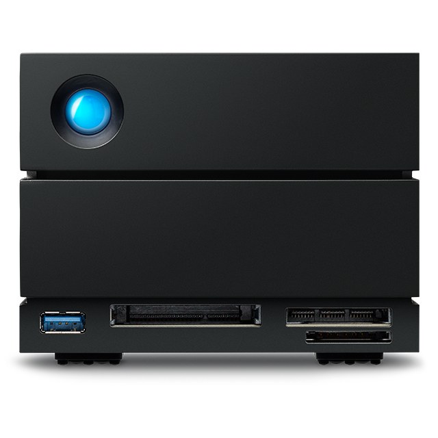 Lacie / seagate STGB32000400 3.5" 32Tb 2Big Dock series ( Raid0/1 storage with 2x 7200rpm HDDs ) , 2x Thunderbolt3(40Gbps) + CF/SDXC card reader + USB3 type-A downstream + USB3 type-C Gen2/10Gbps with type-C to type-A + type-C to type-C cable , 217x118x93mm , silver - 5 years warranty