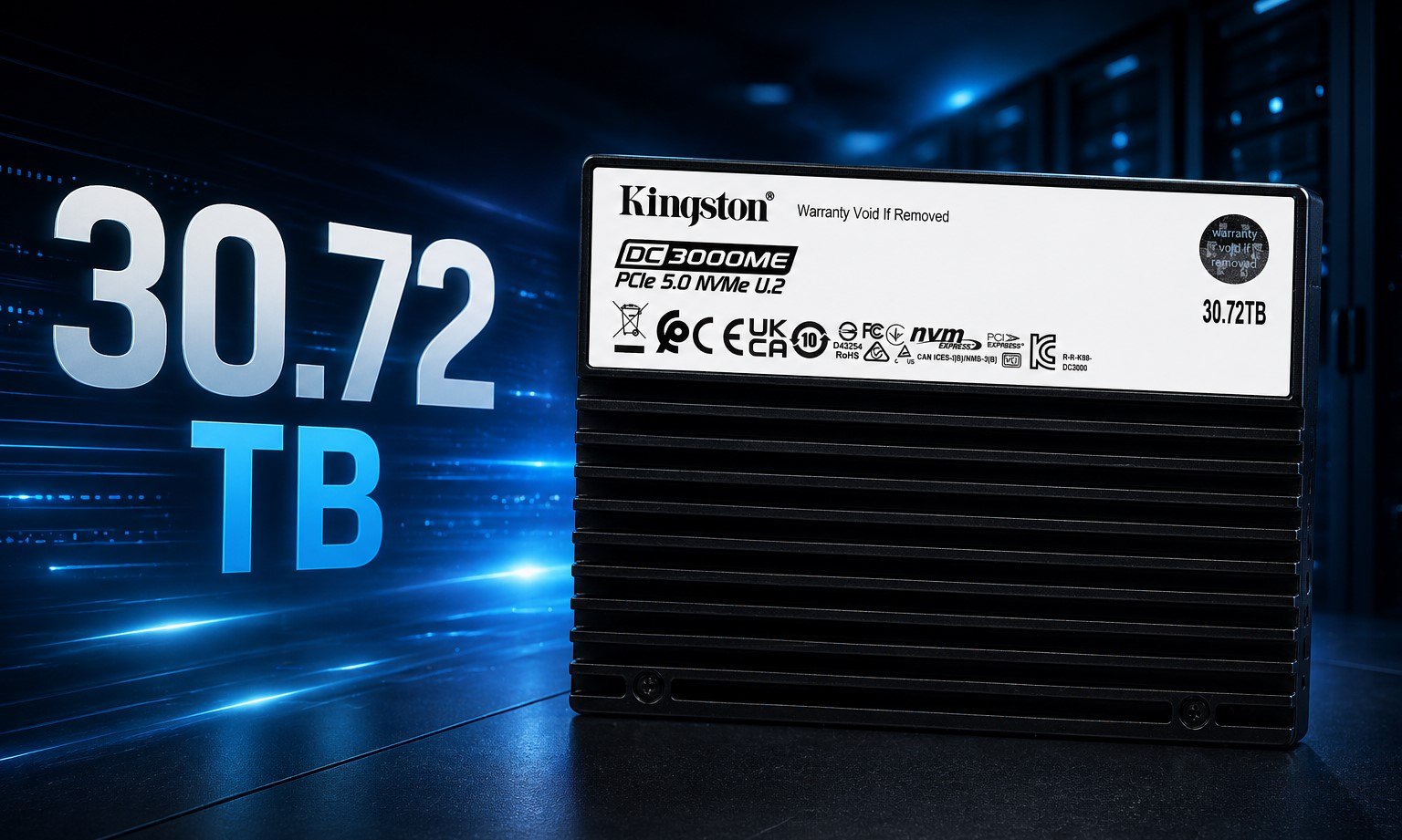 Kingston DC3000ME 30.72TB PCIe 5.0 NVMe U.2 SSD