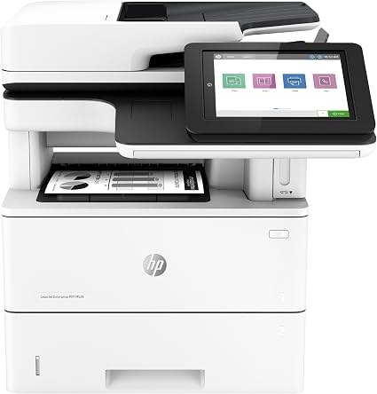 HP 1PV65A enterprise laser M528F O-in-1 - Print-Scan-Copy+Fax , with built-in convenience stapler , auto duplex printing unit + 100s single-pass duplex ADF , gigabit network ready , 20.32cm SVGA color touchscreen LCD : 1200MHz processor , 1.75GB memory up to 2.75GB + 320Gb secure HDD with 128bit AES , 43ppm , 1200/1200 dpi, 650 (100+550)s input tray upto 2300 , 250s output tray , duty: 150000 pages per month; scan:43/38ppm , 600x600dpi, scan to email digital sending ; standalone copy, 9999 mutiple copies, 25-400% , 33.6 kbps fax , 500pages fax memory , 1000 speed dial - 2+2x USB + UTP + HiP