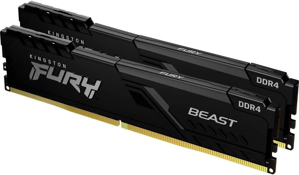 Kingston hyper-x Fury HX436C18FB3K2/64 / Fury beast KF436C18BBK2/64 , DDR4-3600 ( pc4-28800) , with asymmetrical heatsink , CL18 , 32Gb x 2 kit - support Intel XMP ( eXtreme Memory Profiles ) , 1.2v - 288pin - lifetime warranty