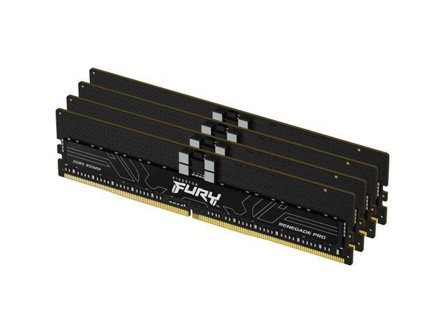 Kingston Fury Renegade Pro KF556R36RBK4-128 - 32Gb x4 Kit (128Gb) , DDR5-5600MT/s ECC-Registered 1Rx4 , CL36 , 1.25V , 288pin ; Black Heatsink , Intel XMP 3.0 , with built-in Power Management iC - limited lifetime warranty - Retail pack
