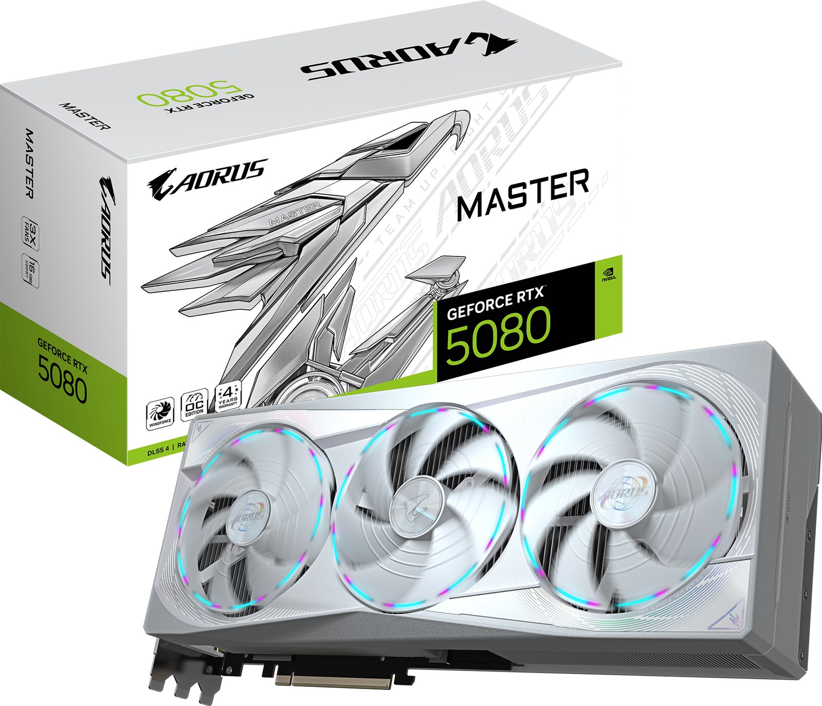 Gigabyte RTX 5080 Aorus Master ICE 16GB GDDR7 Graphics Card - White
