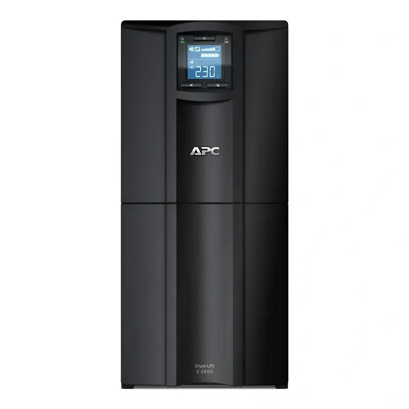 APC Smart-ups C - smc3000i , line interactive with AVR+power conditioning , with LCD graphics display , 3000VA / 2100w ; with monitoring software , usb+serial interface